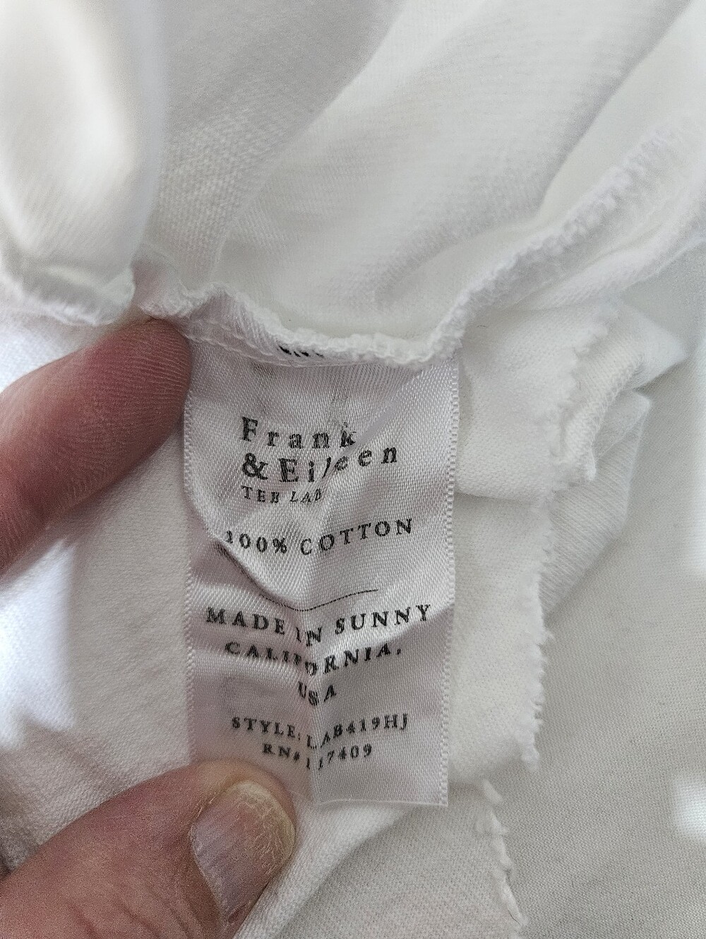 Frank & Eileen Tee Lab White Cotton T-Shirt Dress Size Large Raw Hem Minimalist - Picture 5 of 7